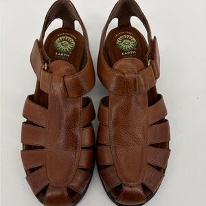Earth Spirit Women 9.5 Astrid Sandals Brown Leather Fisherman 90s Outdoors NWOB